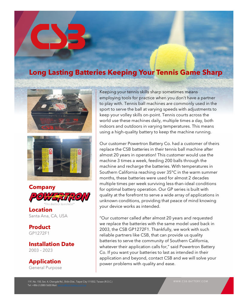 Long-Lasting CSB Batteries