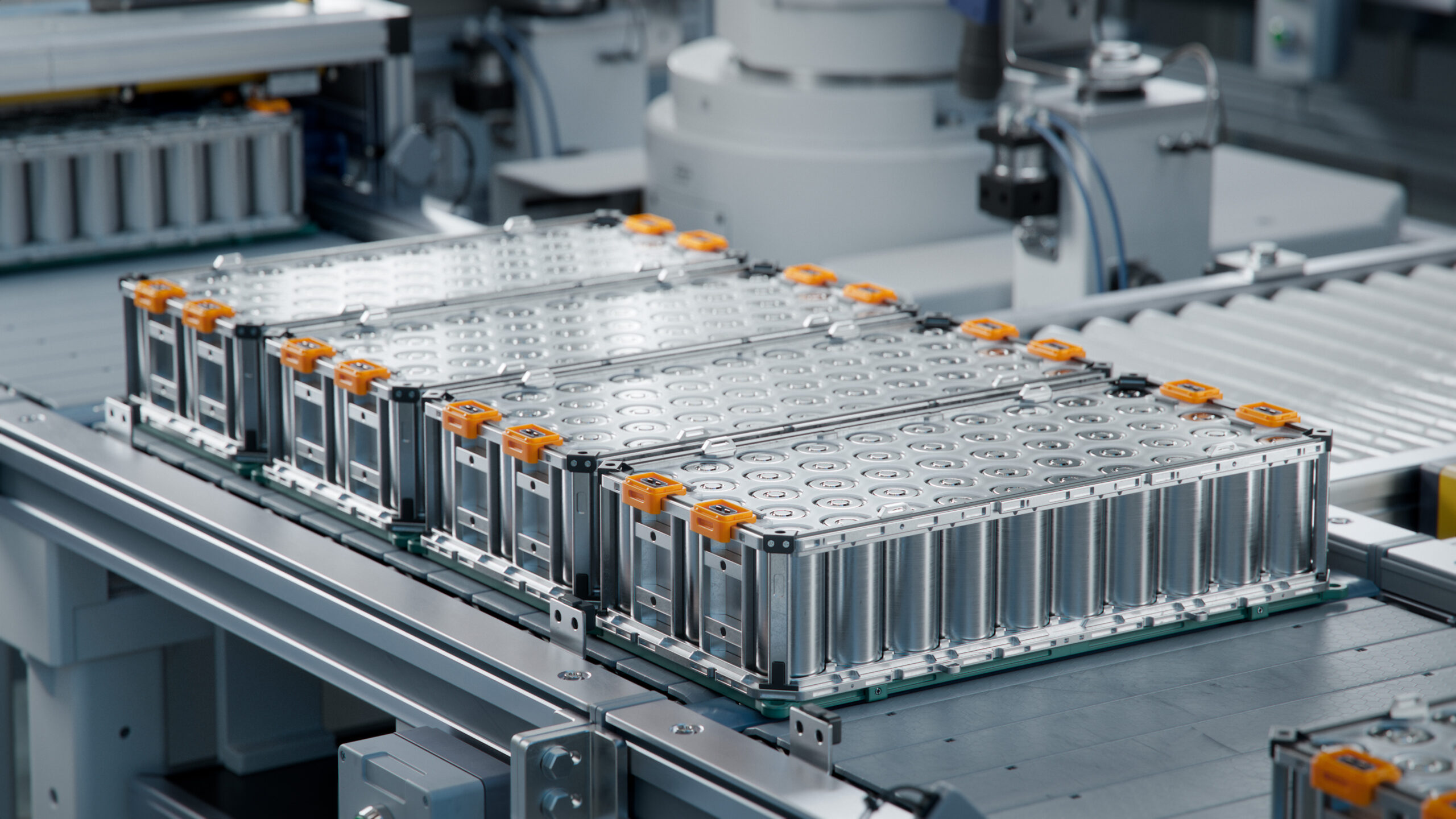 Lithium-ion high-voltage batteries on the assembly line